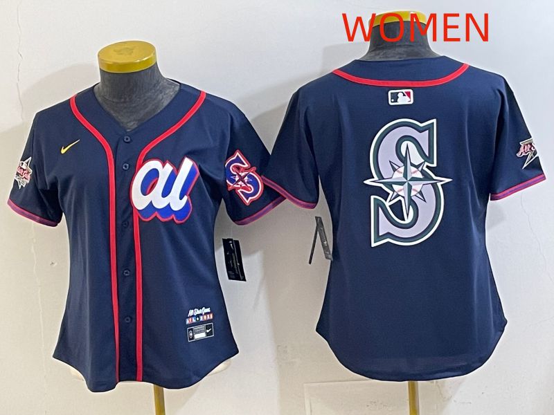 Women 2025 Seattle Mariners Blank Drak Blue All star Nike MLB Jersey style 07->women mlb jersey->Women Jersey